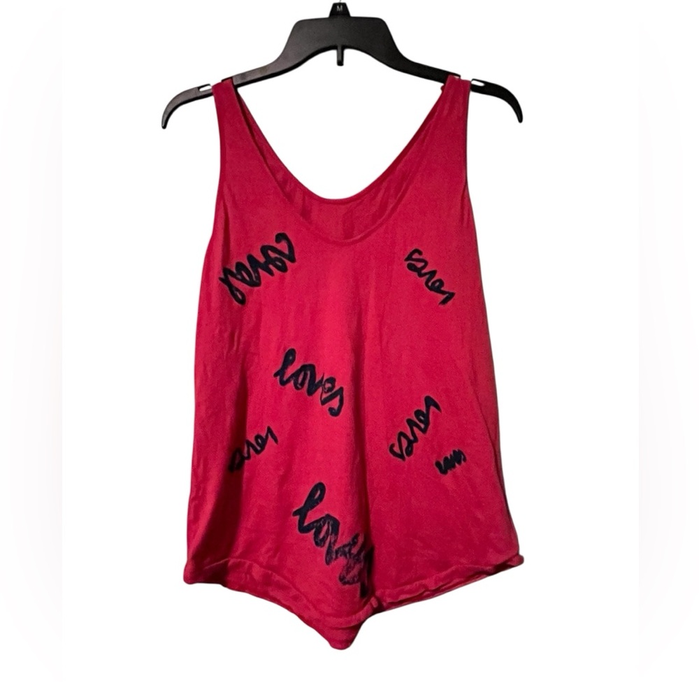 George Loves by Anthropologie Script Graphic Red Tank Top